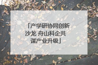 产学研协同创新沙龙 舟山科企共谋产业升级