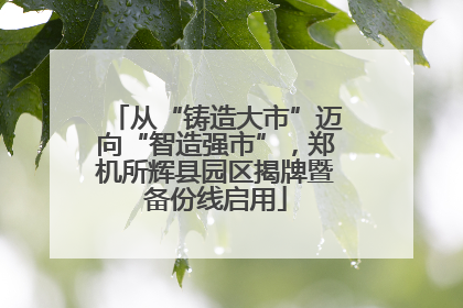 从“铸造大市”迈向“智造强市”，郑机所辉县园区揭牌暨备份线启用