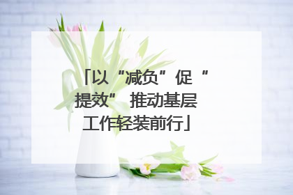以“减负”促“提效” 推动基层工作轻装前行