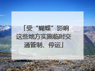 受“蝴蝶”影响 这些地方实施临时交通管制、停运