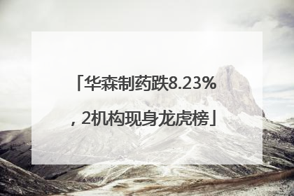 华森制药跌8.23%，2机构现身龙虎榜