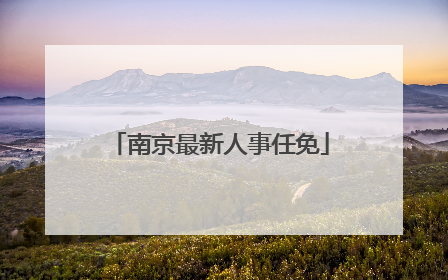 南京最新人事任免