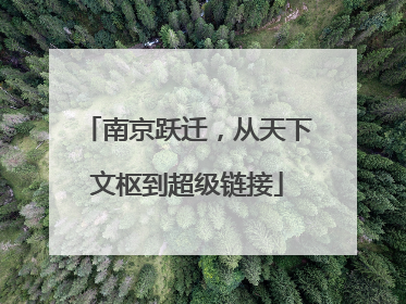 南京跃迁，从天下文枢到超级链接