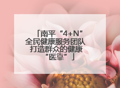 南平“4+N”全民健康服务团队 打造群众的健康“医靠”