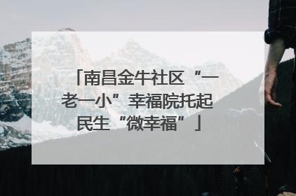 南昌金牛社区“一老一小”幸福院托起民生“微幸福”