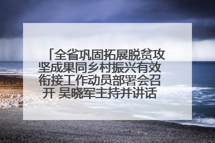 全省巩固拓展脱贫攻坚成果同乡村振兴有效衔接工作动员部署会召开 吴晓军主持并讲话 罗东川作安排部署