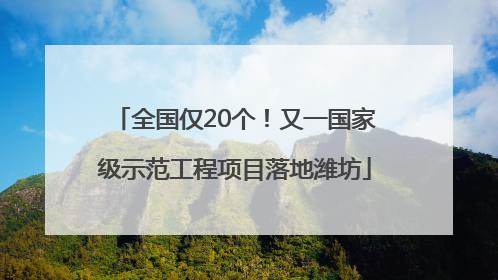 全国仅20个！又一国家级示范工程项目落地潍坊