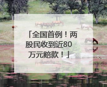 全国首例！两股民收到近80万元赔款！