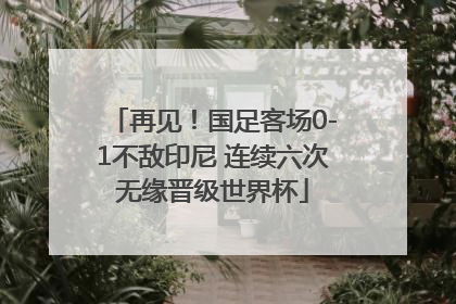 再见！国足客场0-1不敌印尼 连续六次无缘晋级世界杯
