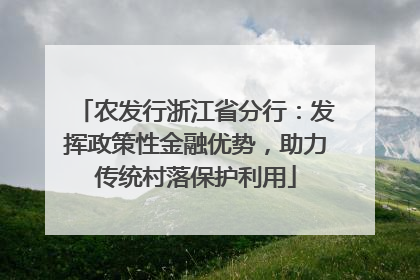 农发行浙江省分行：发挥政策性金融优势，助力传统村落保护利用