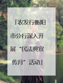 农发行衡阳市分行深入开展“民法典宣传月”活动