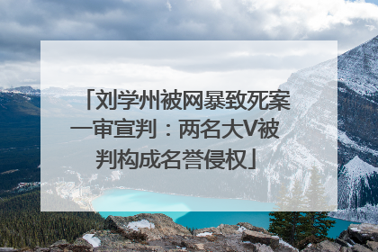 刘学州被网暴致死案一审宣判：两名大V被判构成名誉侵权