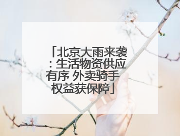 北京大雨来袭：生活物资供应有序 外卖骑手权益获保障