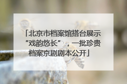 北京市档案馆搭台展示“戏韵悠长”，一批珍贵档案京剧剧本公开