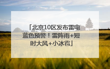 北京10区发布雷电蓝色预警！雷阵雨+短时大风+小冰雹