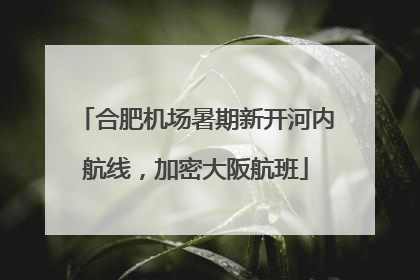 合肥机场暑期新开河内航线，加密大阪航班