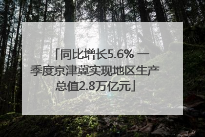 同比增长5.6% 一季度京津冀实现地区生产总值2.8万亿元