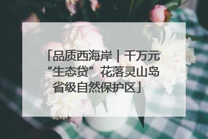 品质西海岸｜千万元“生态贷”花落灵山岛省级自然保护区