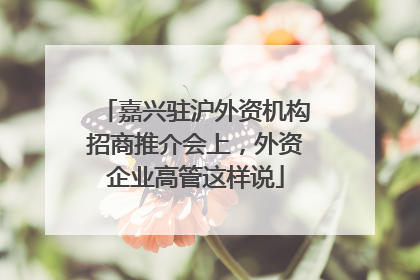 嘉兴驻沪外资机构招商推介会上，外资企业高管这样说