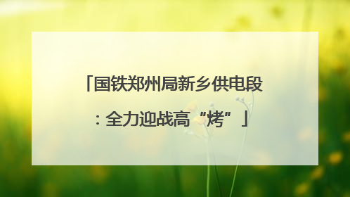 国铁郑州局新乡供电段：全力迎战高“烤”