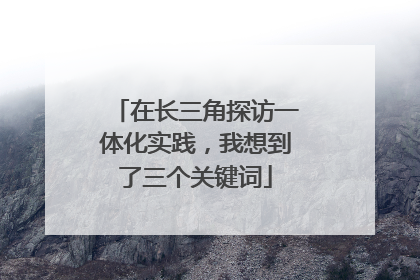 在长三角探访一体化实践，我想到了三个关键词