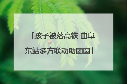 孩子被落高铁 曲阜东站多方联动助团圆
