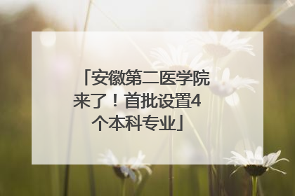 安徽第二医学院来了！首批设置4个本科专业