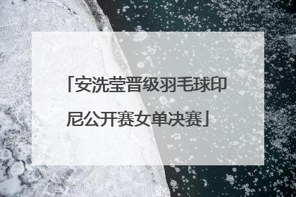 安洗莹晋级羽毛球印尼公开赛女单决赛