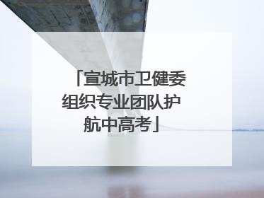宣城市卫健委组织专业团队护航中高考