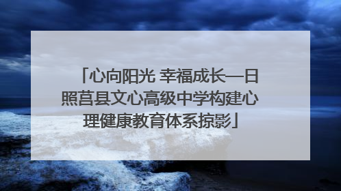 心向阳光 幸福成长—日照莒县文心高级中学构建心理健康教育体系掠影