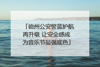 德州公安警蓝护航再升级 让安全感成为音乐节最强底色