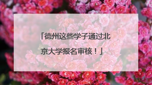 德州这些学子通过北京大学报名审核！