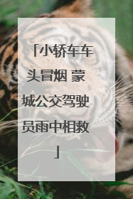 小轿车车头冒烟 蒙城公交驾驶员雨中相救