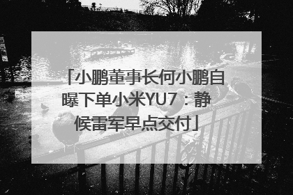 小鹏董事长何小鹏自曝下单小米YU7：静候雷军早点交付