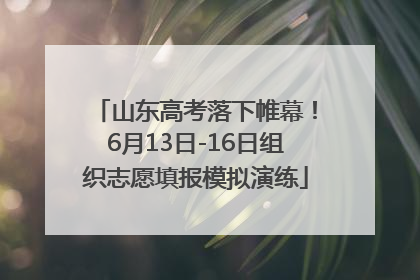 山东高考落下帷幕！6月13日-16日组织志愿填报模拟演练