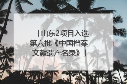 山东2项目入选第六批《中国档案文献遗产名录》