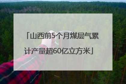 山西前5个月煤层气累计产量超60亿立方米