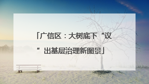 广信区：大树底下“议”出基层治理新图景