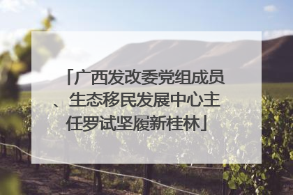 广西发改委党组成员、生态移民发展中心主任罗试坚履新桂林