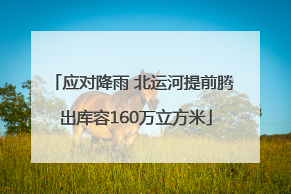 应对降雨 北运河提前腾出库容160万立方米