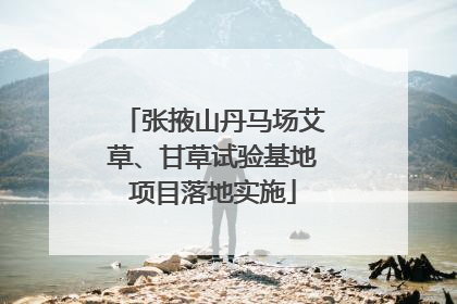张掖山丹马场艾草、甘草试验基地项目落地实施