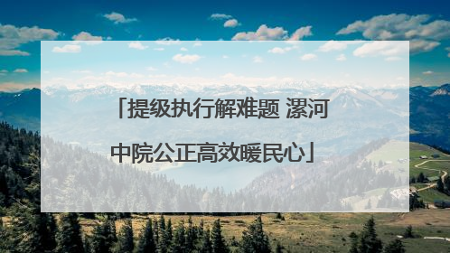 提级执行解难题 漯河中院公正高效暖民心