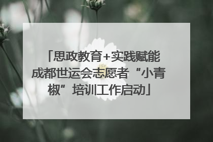 思政教育+实践赋能 成都世运会志愿者“小青椒”培训工作启动
