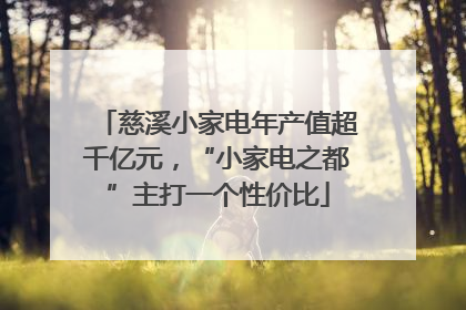 慈溪小家电年产值超千亿元，“小家电之都”主打一个性价比