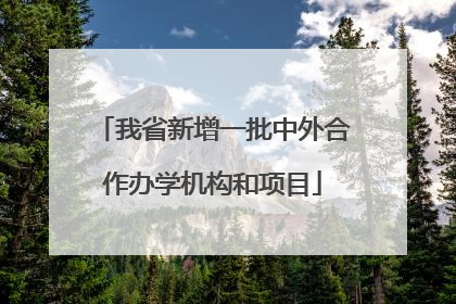 我省新增一批中外合作办学机构和项目