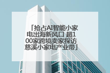 抢占AI智能小家电出海新风口 超100家跨境卖家探访慈溪小家电产业带
