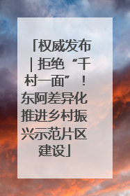 权威发布｜拒绝“千村一面”！东阿差异化推进乡村振兴示范片区建设