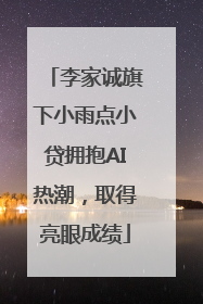 李家诚旗下小雨点小贷拥抱AI热潮，取得亮眼成绩