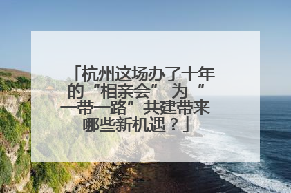 杭州这场办了十年的“相亲会” 为“一带一路”共建带来哪些新机遇？