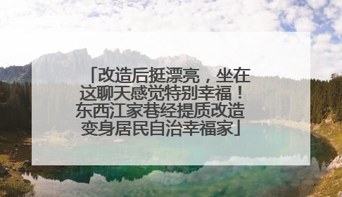 改造后挺漂亮，坐在这聊天感觉特别幸福！东西江家巷经提质改造变身居民自治幸福家